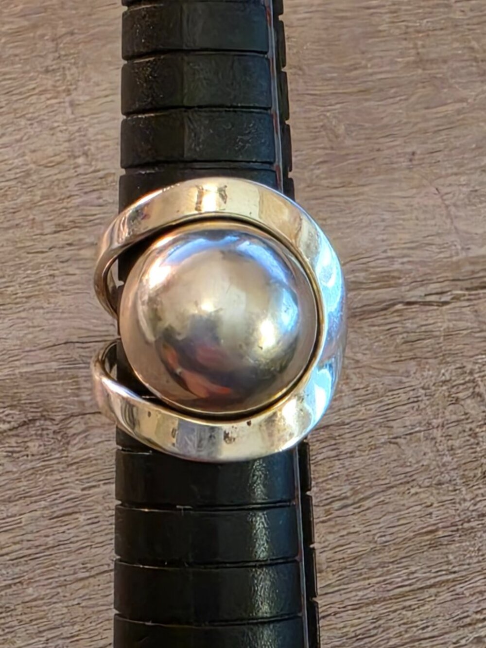 Vintage Sterling Silver Modernist Dome Ring Sz 6